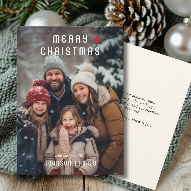Merry Christmas!   Modern Simple Photo Christmas Holiday Card (Creator Uploaded)