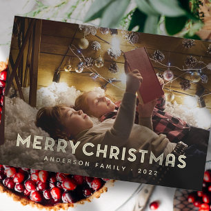 Merry Christmas Modern Simple Typography Holiday Card