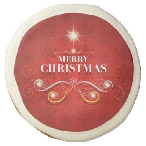 Merry Christmas modern tree greetings family Sugar Cookie