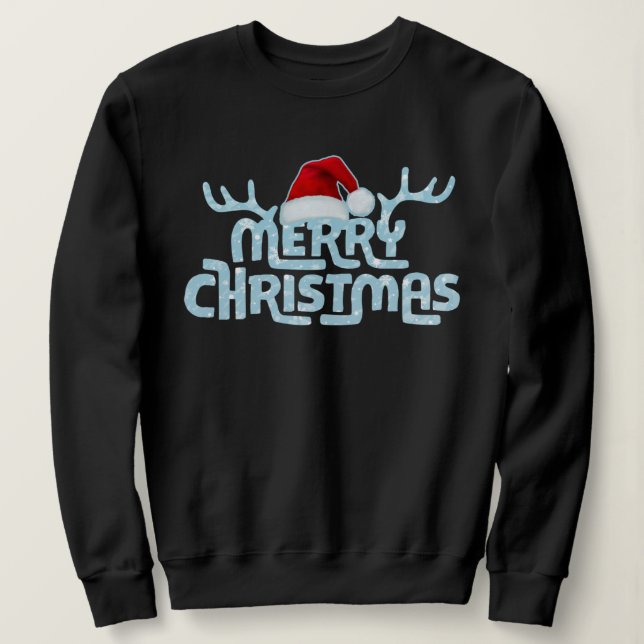 Merry Christmas Modern Trendy Family Matching Gift Sweatshirt (Design Front)