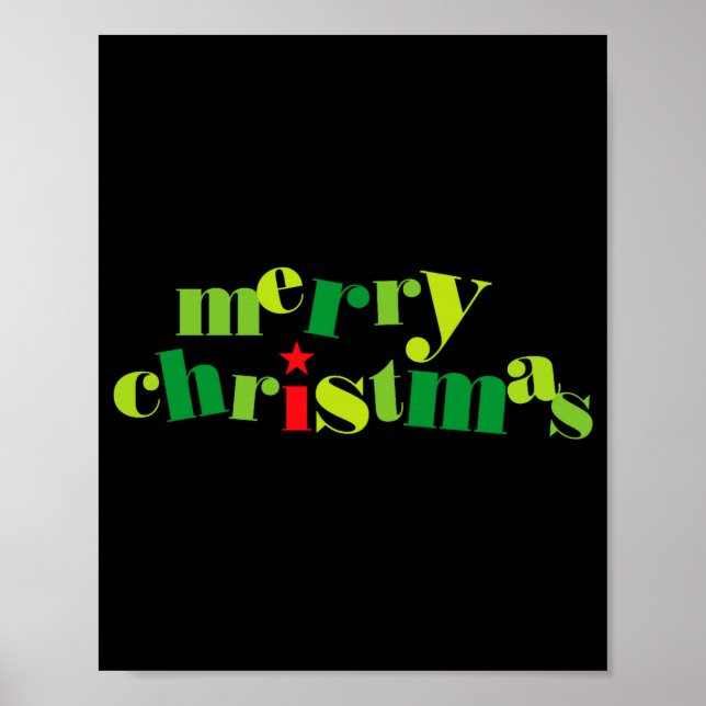 Merry Christmas Modern Tygraphy  Poster (Front)