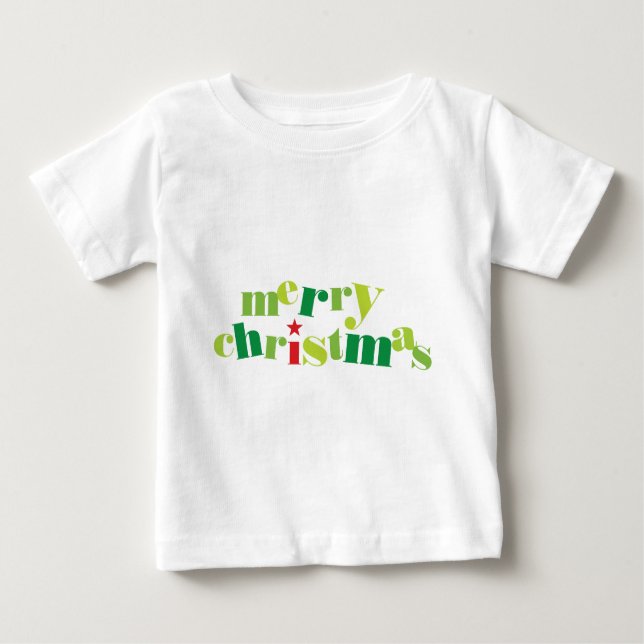 merry christmas modern typography baby T-Shirt (Front)