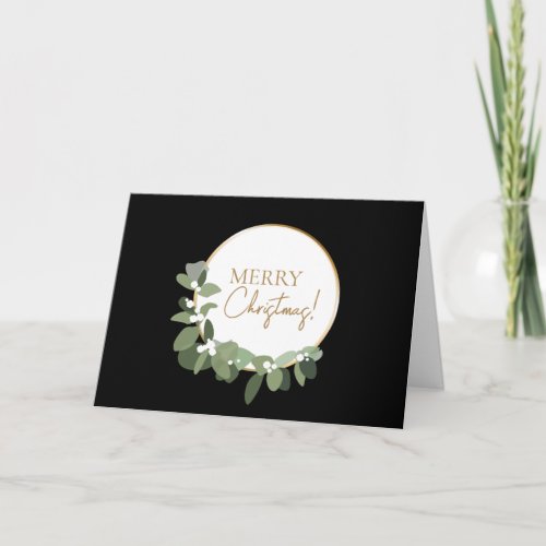 Merry Christmas Modern Wreath Corporate Holiday Card