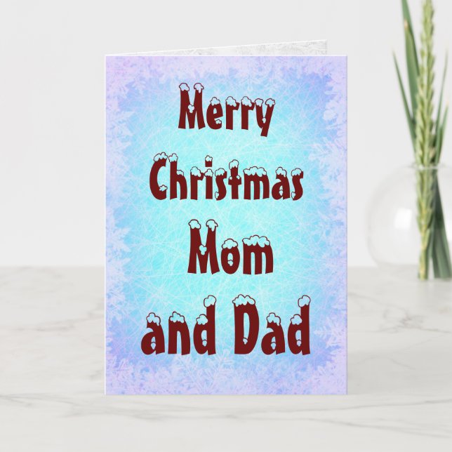 Merry Christmas Mom and Dad Card (Front)