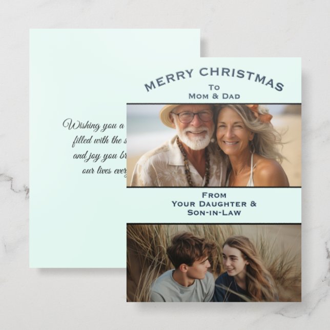 Merry Christmas Mom and Dad Letterpress Card (Front/Back)