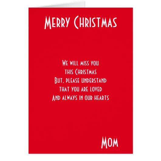 Merry Christmas mom Cards (Front)