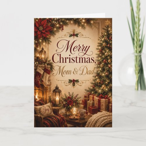 Merry Christmas Mom & Dad Card