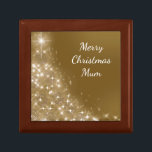 Merry Christmas Mom Jewelry Box<br><div class="desc">Pretty gold and white sparkly Merry Christmas Mom gift box.</div>