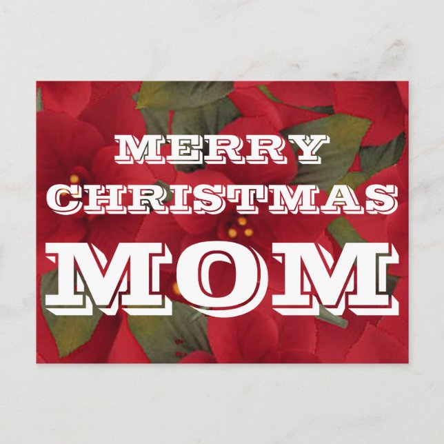 Merry Christmas Mom Postcard (Front)