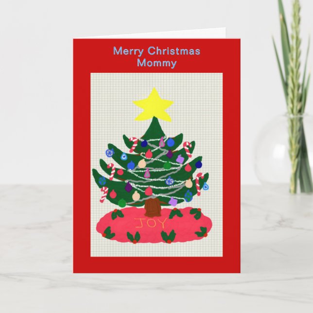Merry Christmas Mommy Christmas Tree Card (Front)