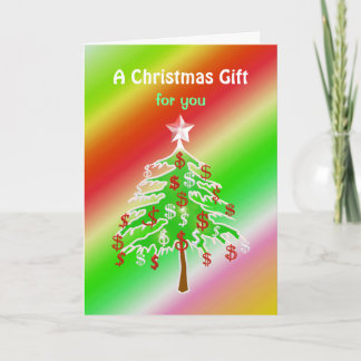 Merry Christmas Money Tree - Money Enclosed Holiday Card