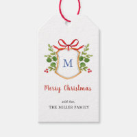 Merry Christmas Monogram Crest Holiday