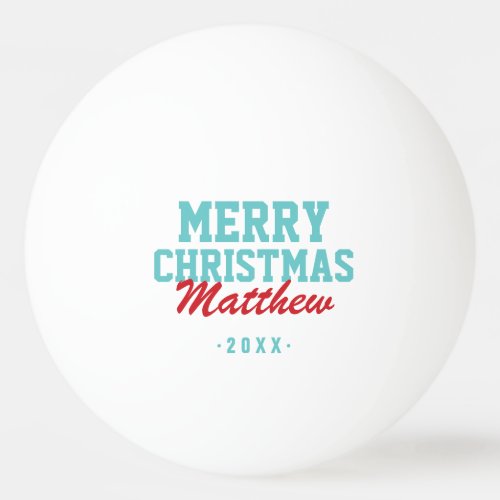 Merry Christmas Monogram Photo Ping Pong Balls