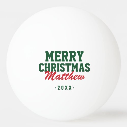Merry Christmas Monogram Photo Ping Pong Balls