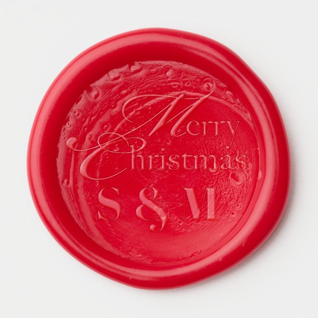Merry Christmas Monogrammed letters Wax Seal Sticker