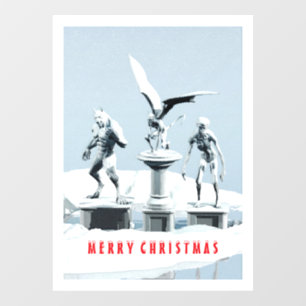Merry Christmas. Monster ice sculptures Window Cling