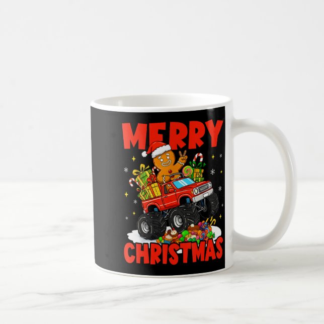 Merry Christmas Monster Truck Funny Gingerbread Me Coffee Mug (Right)
