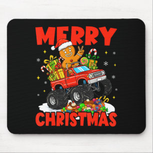 Merry Christmas Monster Truck Funny Gingerbread Me Mouse Pad