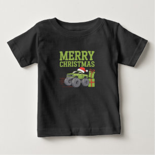 Merry Christmas Monster Truck Toddler Boys Xmas  Baby T-Shirt