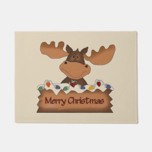 Merry Christmas Moose Doormat