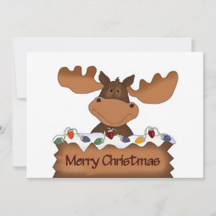 Merry Christmas Moose Holiday Card