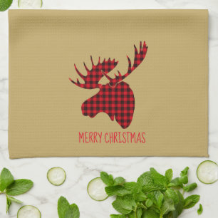 Merry Christmas Moose Kitchen Towel