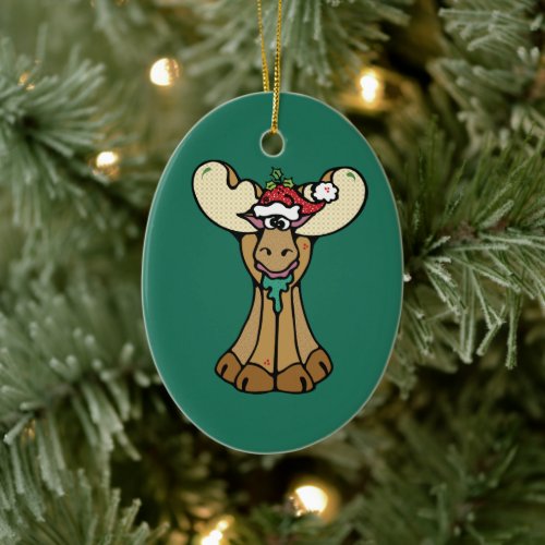 Merry Christmas Moose Ornament