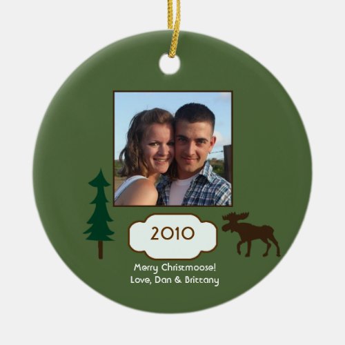 Merry Christmas Moose Ornament Photo Template