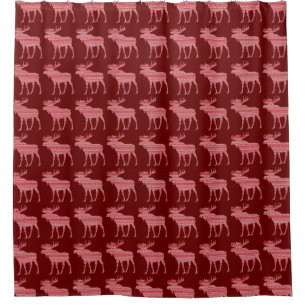 MERRY CHRISTMAS MOOSE  SHOWER CURTAIN