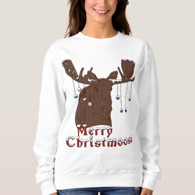 Merry Christmas Moose Sweatshirt (Front)