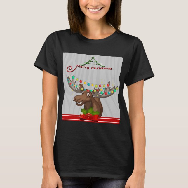 Merry Christmas Moose T-Shirt (Front)