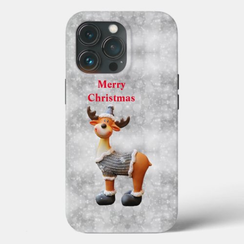 Merry Christmas moose wearing a hat         iPhone 13 Pro Case