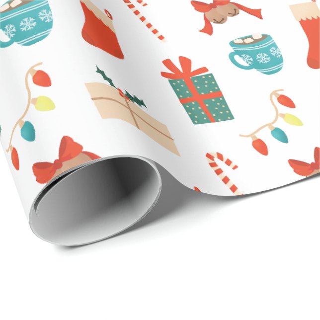 Merry Christmas motifs design Wrapping Paper (Roll Corner)