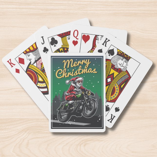 Merry Christmas Motorcycle Santa | Holidays Poker Cards (Creator Uploaded)
