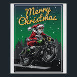 Merry Christmas Motorcycle Santa | Holidays Poster<br><div class="desc">This design features Santa Claus on a motorcycle with the text "Merry Christmas" in popular typography.
#christmas #holidays #festive #santa #motocycle #merry #motorbike #biker #seasonal</div>
