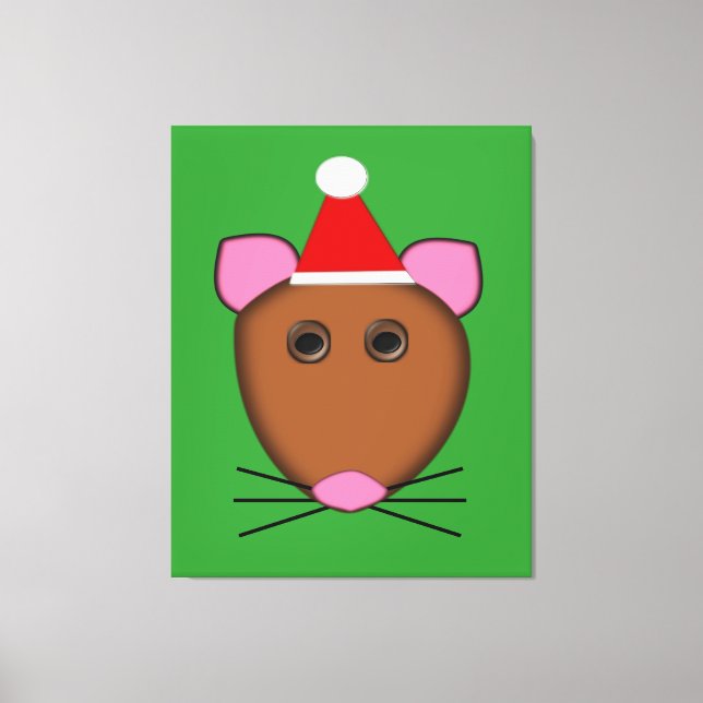 Merry Christmas Mouse Canvas Print (Front)
