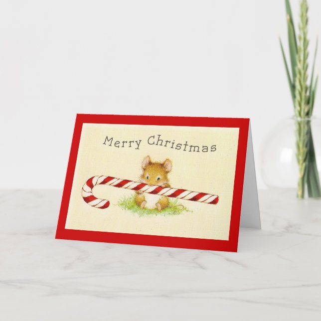 "Merry Christmas Mouse" Holiday Greeting Card (Front)