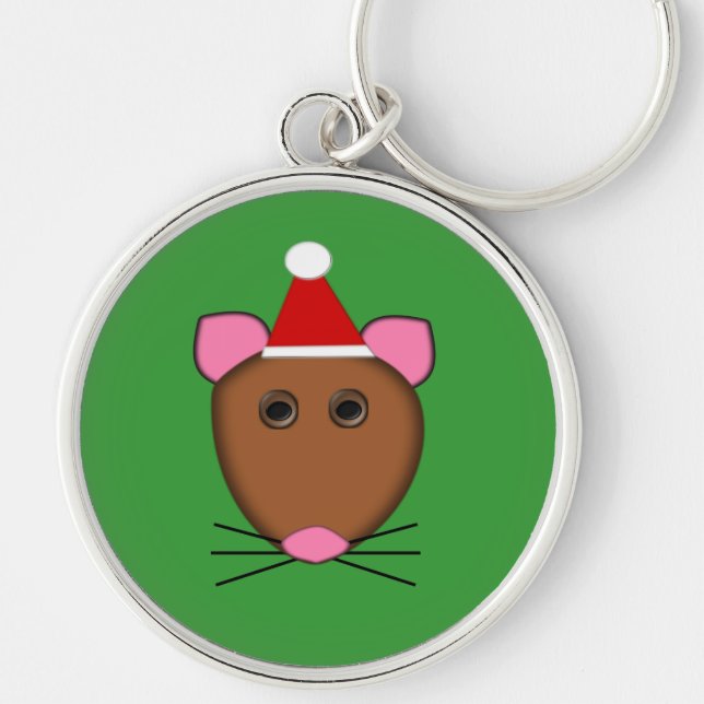 Merry Christmas Mouse Keychain (Front)