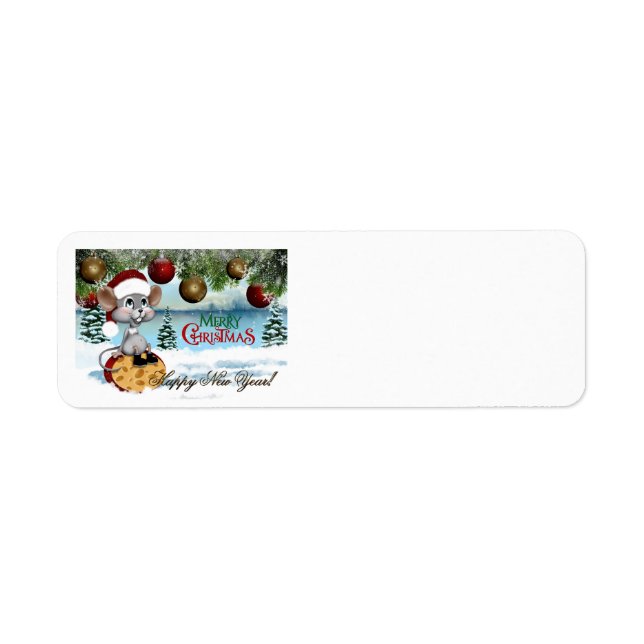 Merry Christmas Mouse Label (Front)