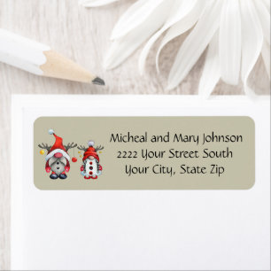 Merry Christmas Mr and Mrs Gnome Label