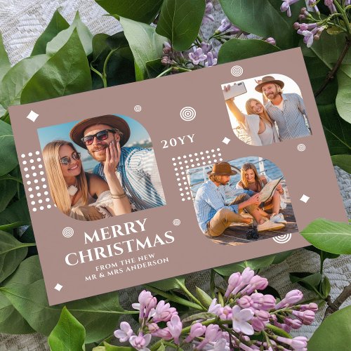 Merry Christmas Mr  Mrs 3 Photo Collage Modern