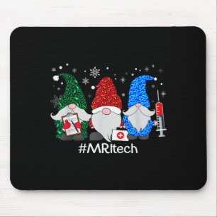 Merry Christmas Mri Tech Gnomes Cute Xmas Leopard Mouse Pad