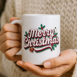 Merry Christmas Mug | Festive Holiday Coffee Cup