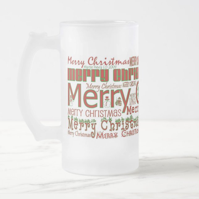 Merry Christmas Mug - Large Frosted (Left)