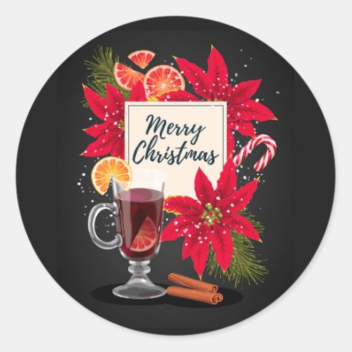 Merry Christmas Mulled Wine Sticker