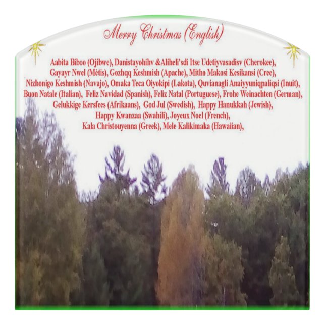 Merry Christmas Multi Language Sign (Contour Front)