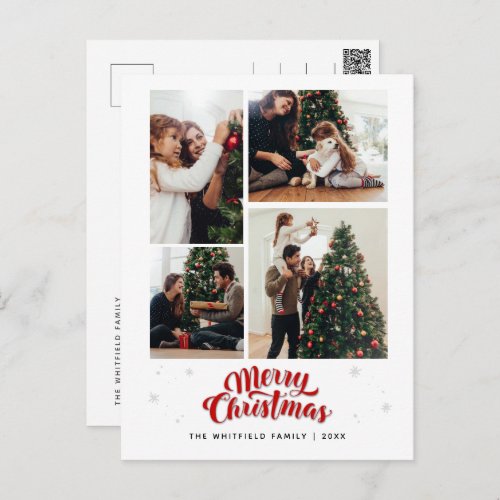 Merry Christmas Multi Photo Family Holiday Postcard