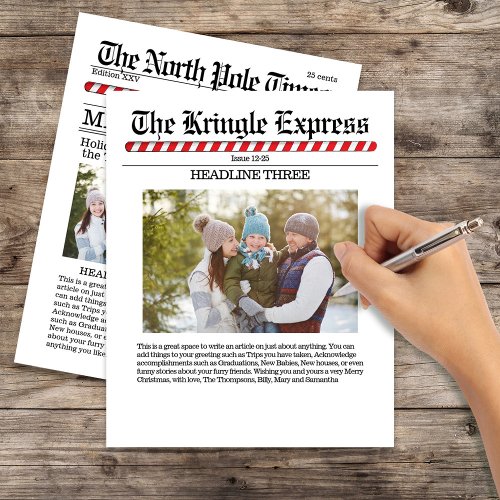 Merry Christmas Multi Photo Fun North Pole News Flyer