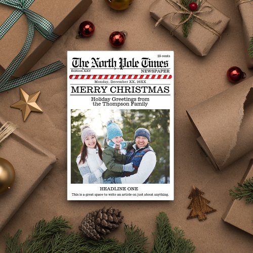 Merry Christmas Multi Photo Fun North Pole News Holiday Card