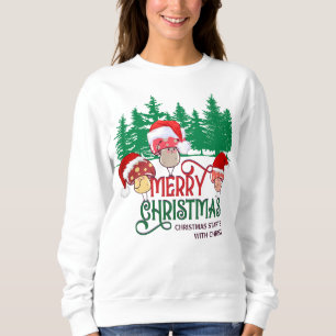 MERRY CHRISTMAS MUSHROOMS in Forest Sweatshirt